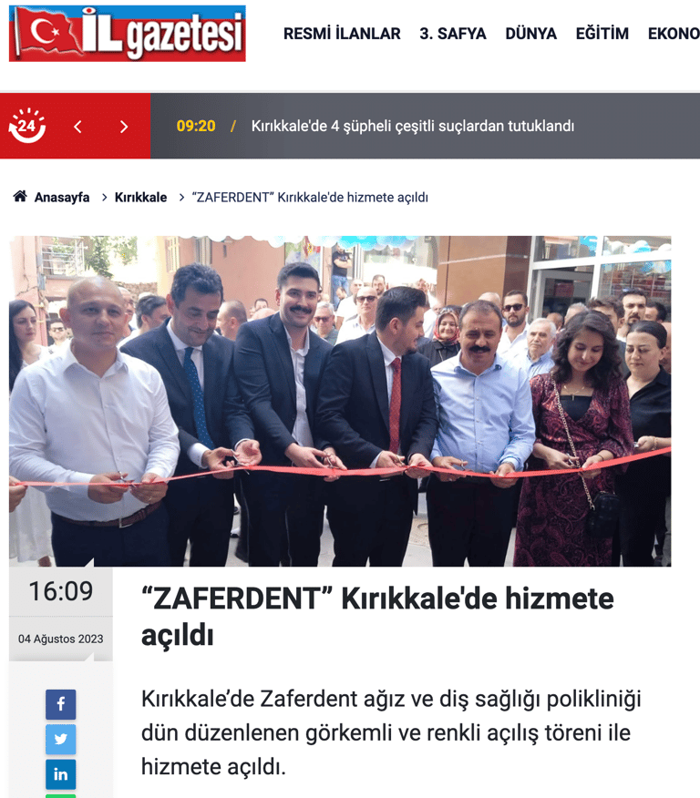 zafer dent, zaferdent, diş hekimi, haşim korkut, kaan karabudak, kırıkkale diş, kırıkkale diş hekimi
