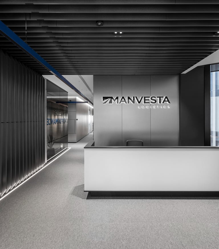 Modern office interior for the logistics company Manvesta in Vilnius