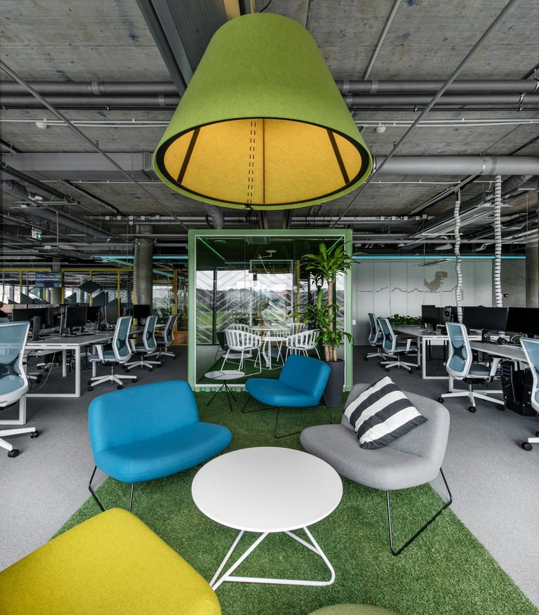Modern office interior for the IT company Helis in Kaunas