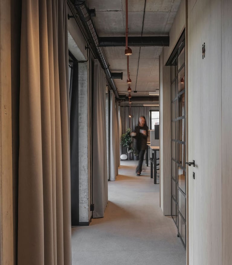 Modern office interior for the real estate development company SBA Urban in the Nemunaičiai district