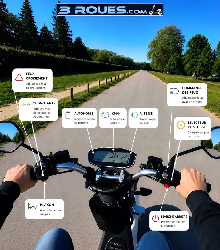 scooter électrique 3 roues moderne stable et confortable