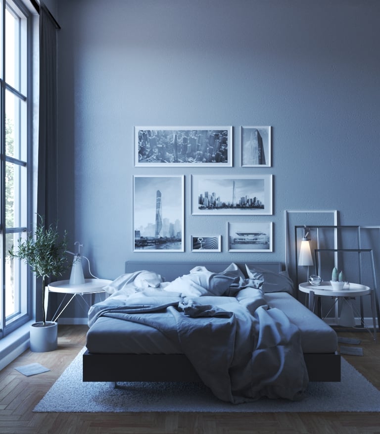 a cozy bedroom 3d interior vizualization