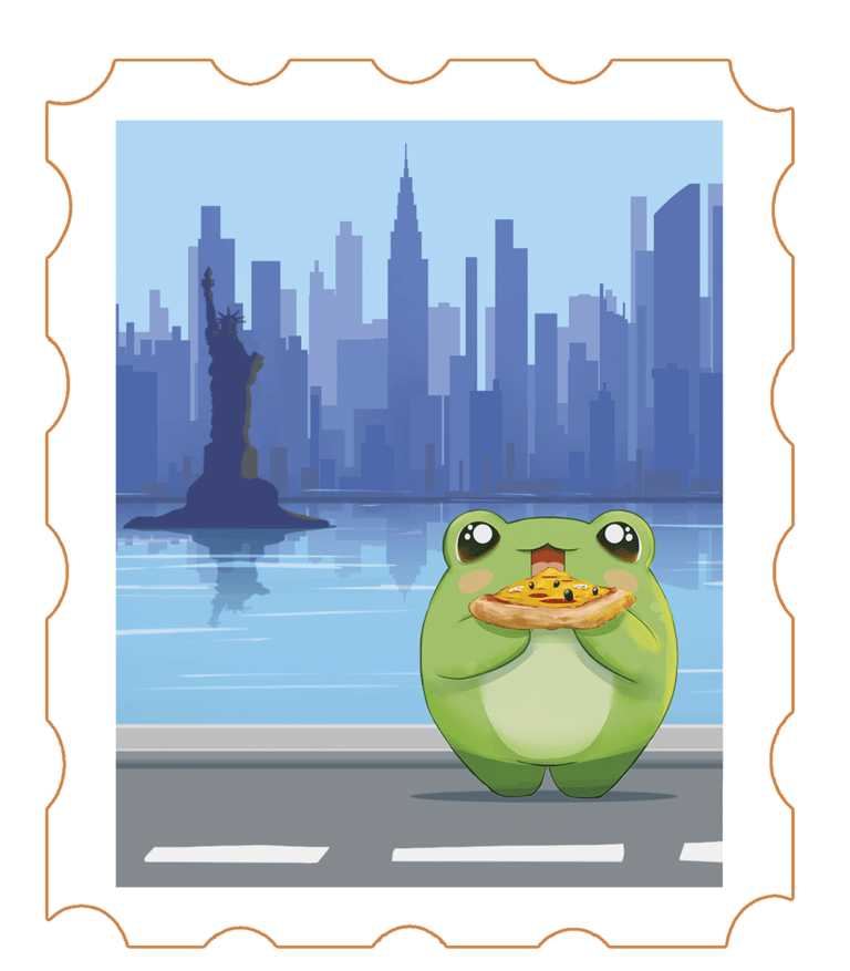 Sticker timbre grenouille frog cuteart
