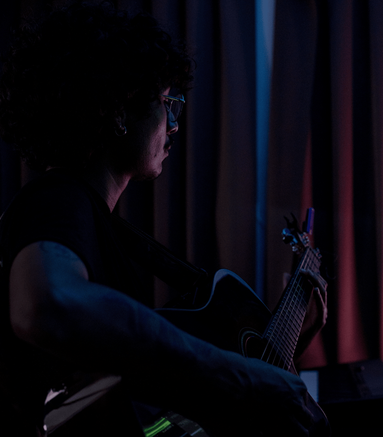Sesión de guitarra en estudio