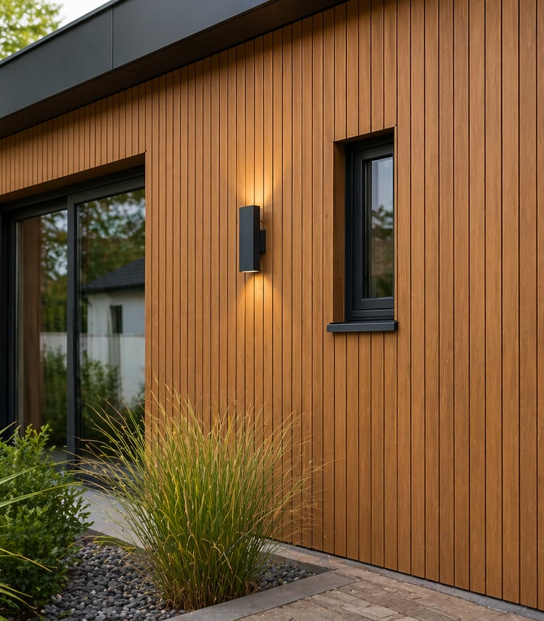 Bardage aluminium imitation bois – façade modera
