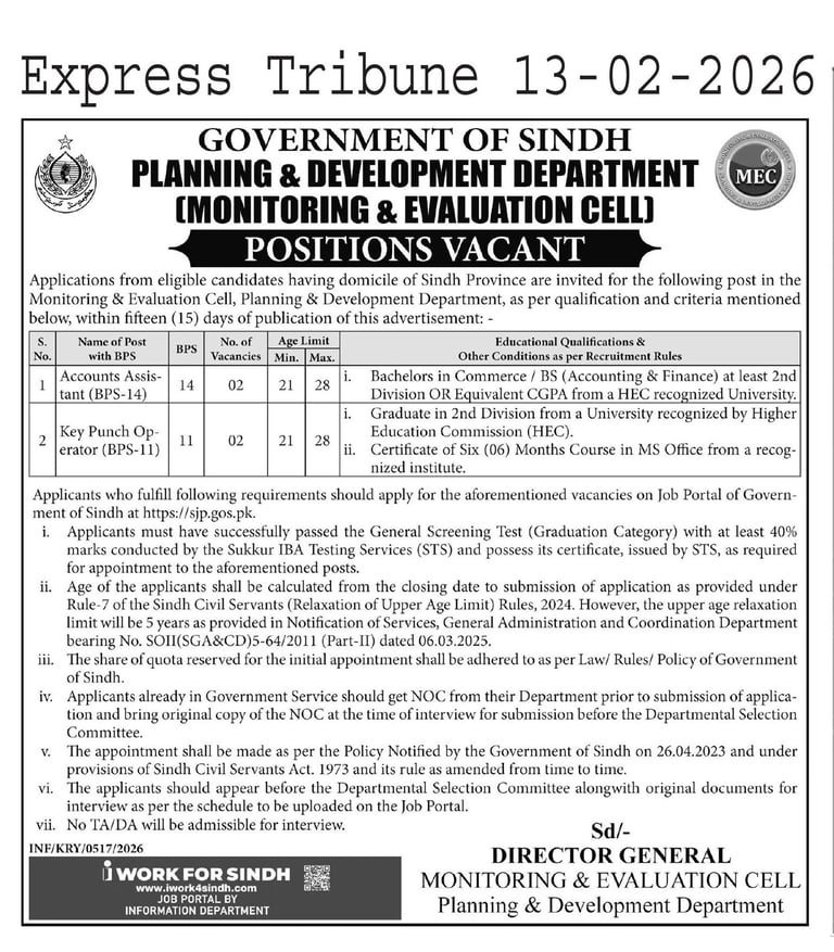 Government Of Sindh Planning and Development Department 