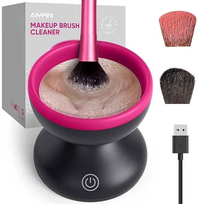 Electric makeup brush cleaner with USB power for effortless and efficient brush cleaning, compatible