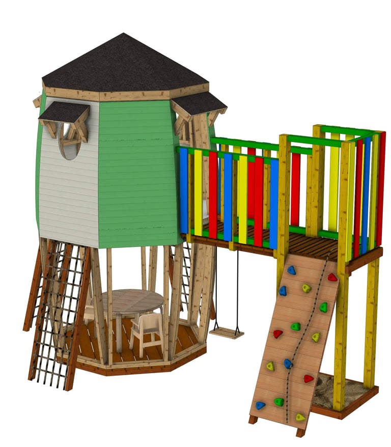 Cabane enfant extérieur en forme de fusée