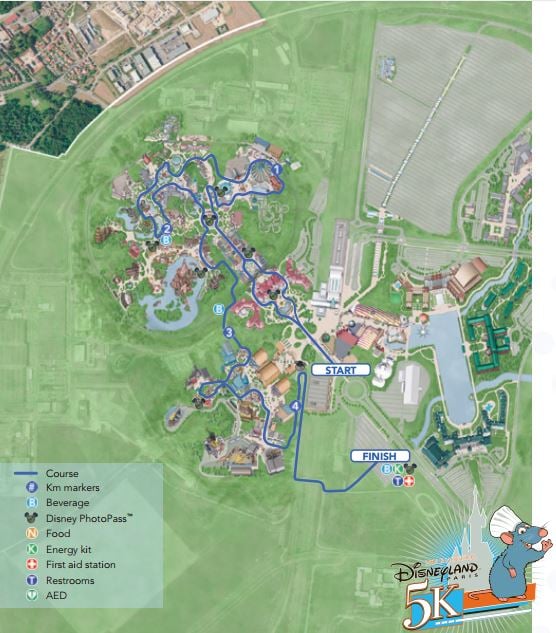 2016 runDisney Disneyland Paris 5K Course Map