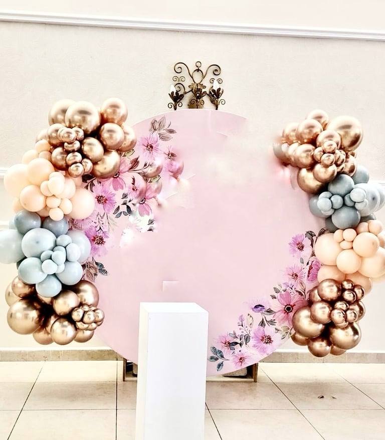 decoracion globos mesas de dulces