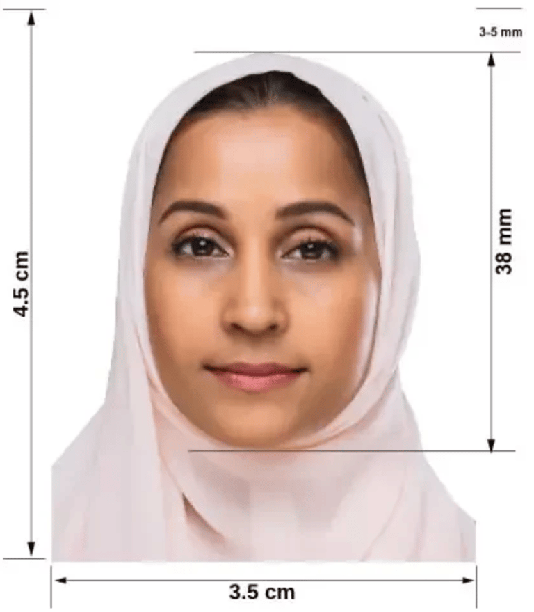 UAE visa photo size