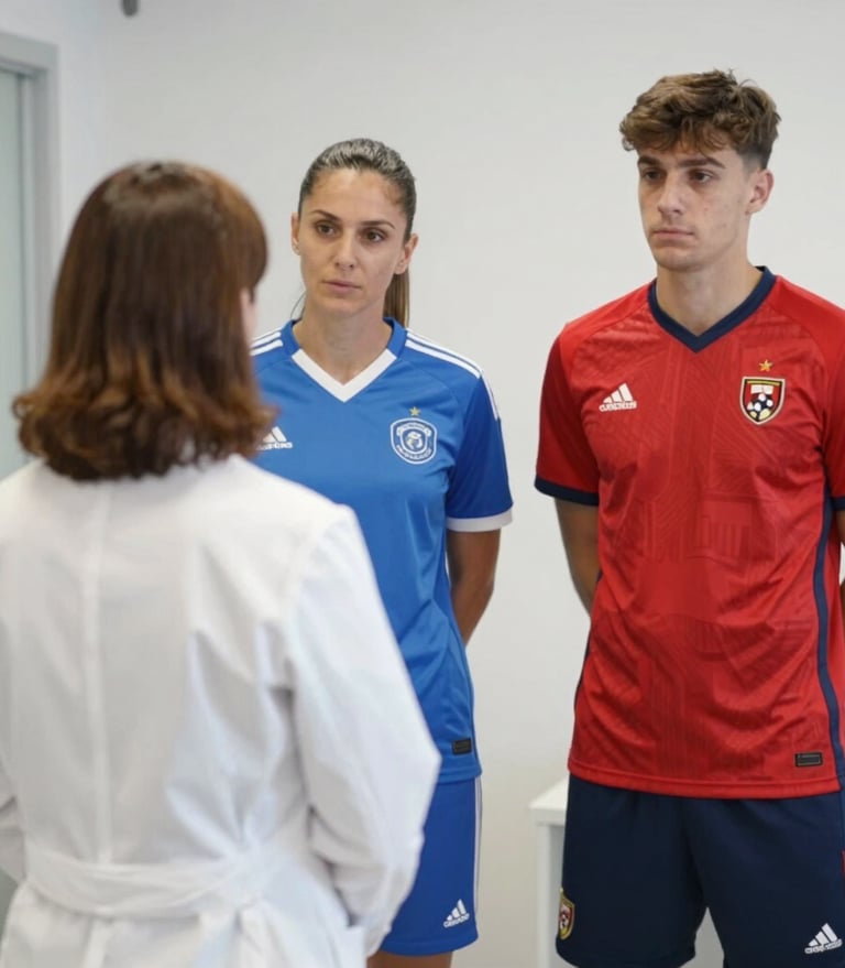 A modern, clinical setting showing a physician reviewing sleep data with a high-performing executive.