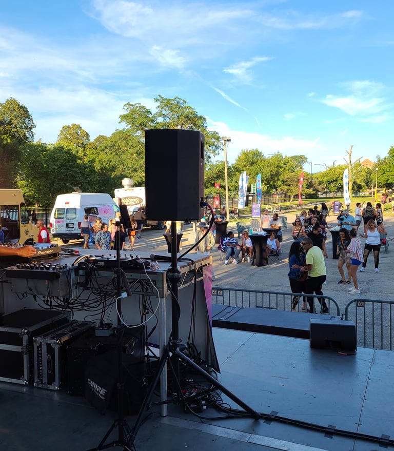 Outdoor DJ Performance from behind the stage