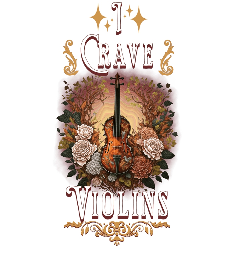 a violin player's name on a green background