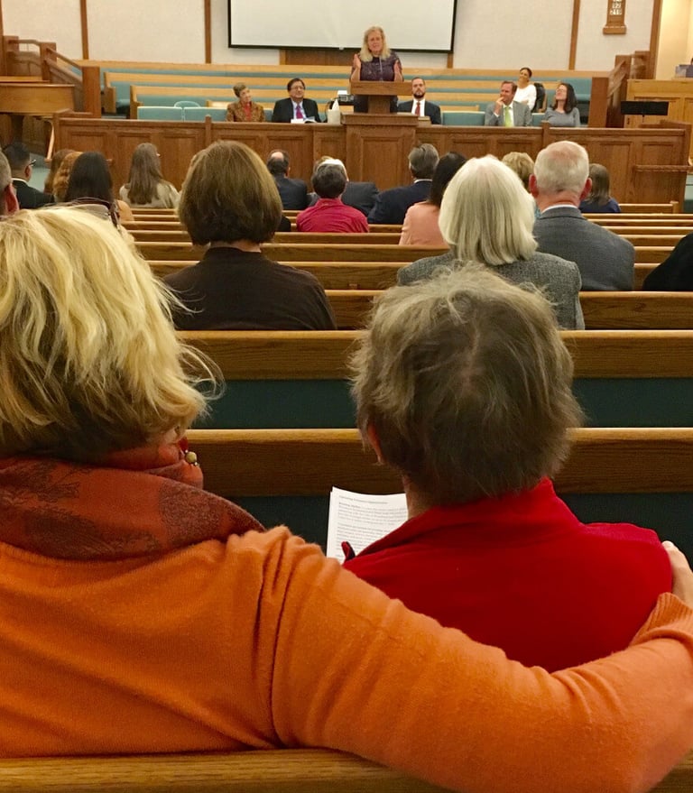 Attendees at a WEMM Thanksgiving Service