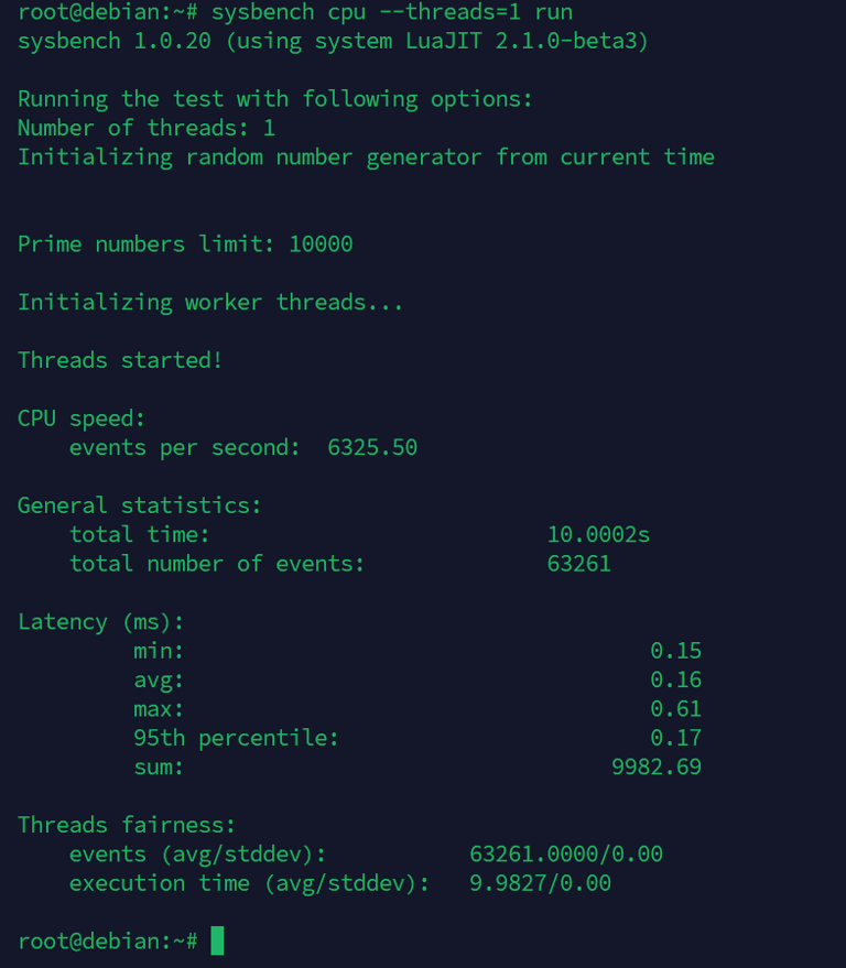 amd ryzen vps sysbench output