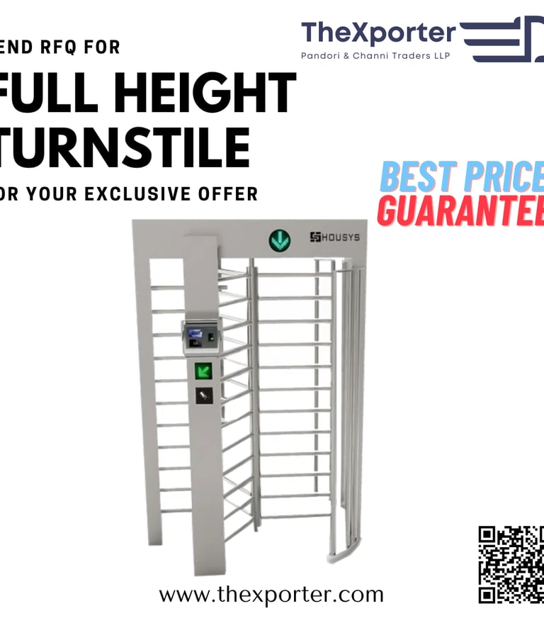 Full height turnstille gate access control system