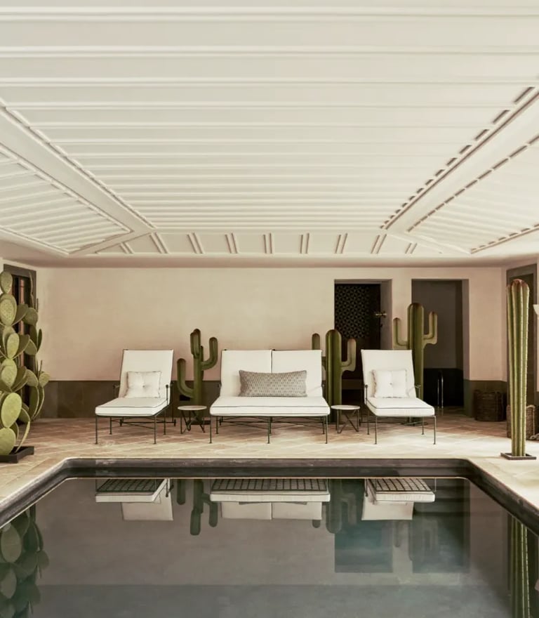 Indoor heated pool at Villa La Gratitud