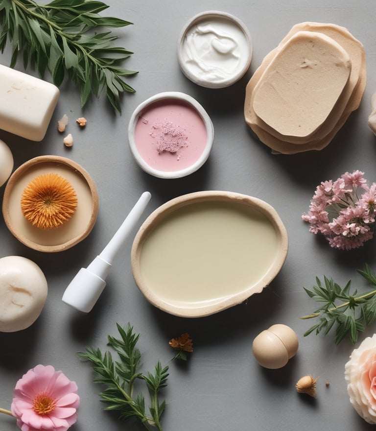 Close-up of hands gently holding fresh green herbs, showcasing natural ingredients for selfcare.