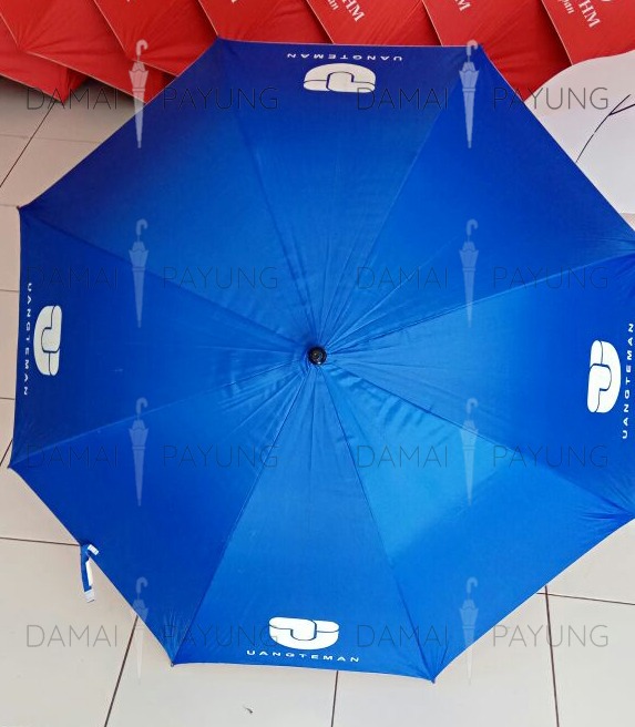 Payung promosi polos golf biru silver uang teman 2