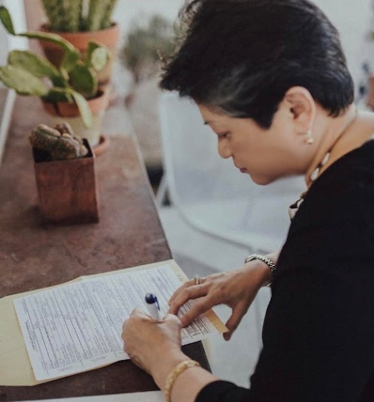 marie signing marriage license bakersfield, ca