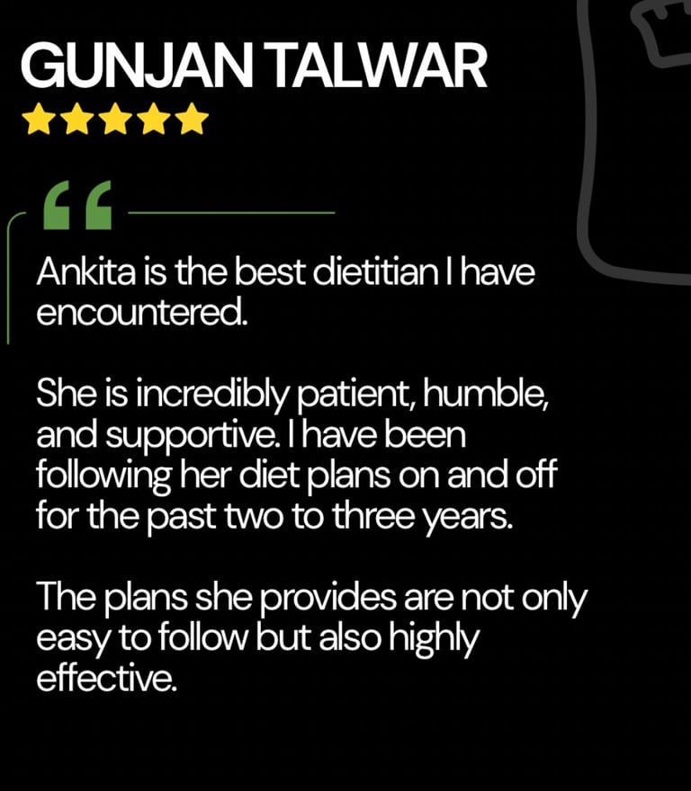 Client Review - PCOS & PCOD Diet Consultation | Best Dietician in Delhi NCR – Ankita Sehgal