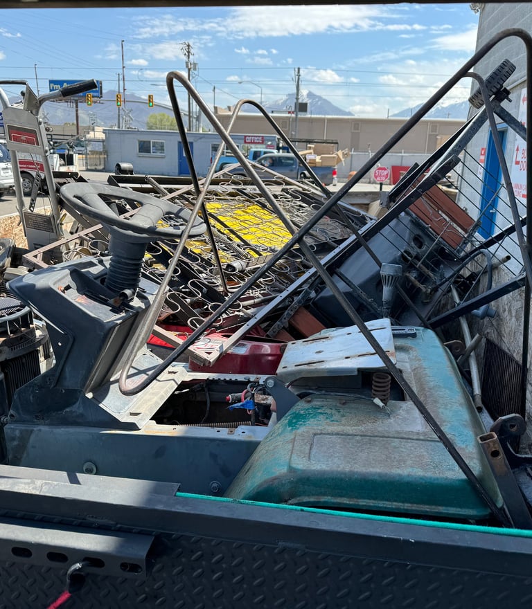 A trailer filled with metal debris to be recycled 