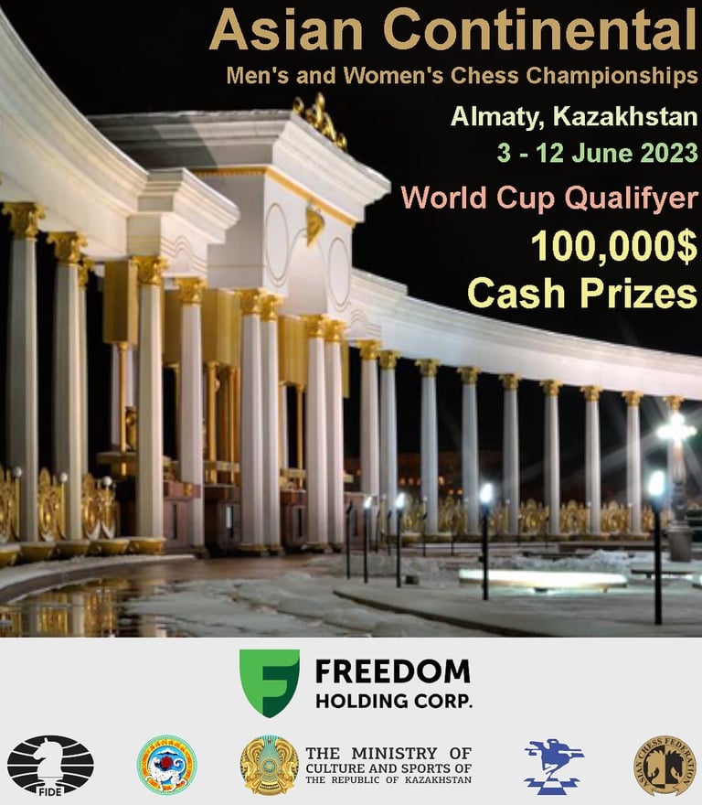 Asian Continental Chess Championships 2023 by Asian Chess Federation at Almaty Kazakhstan