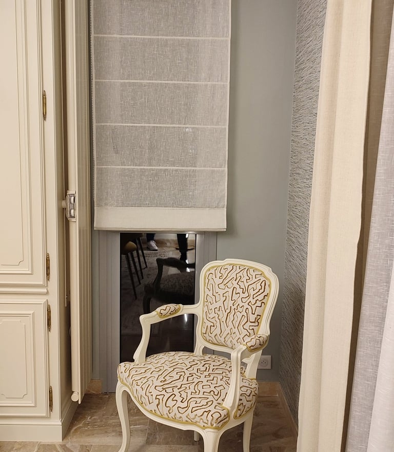 Refection Cabriolet Louis XV confection store bateau Kosy Atelier Tapissier Tissus Camengo et Ado