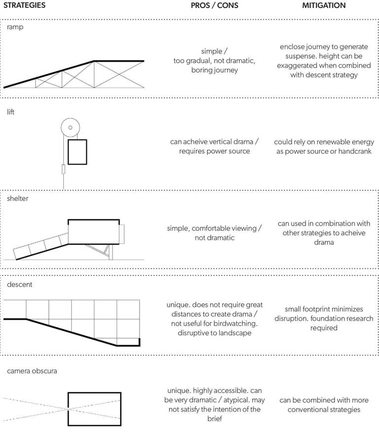 a pros and cons list diagram of different accessible strategies