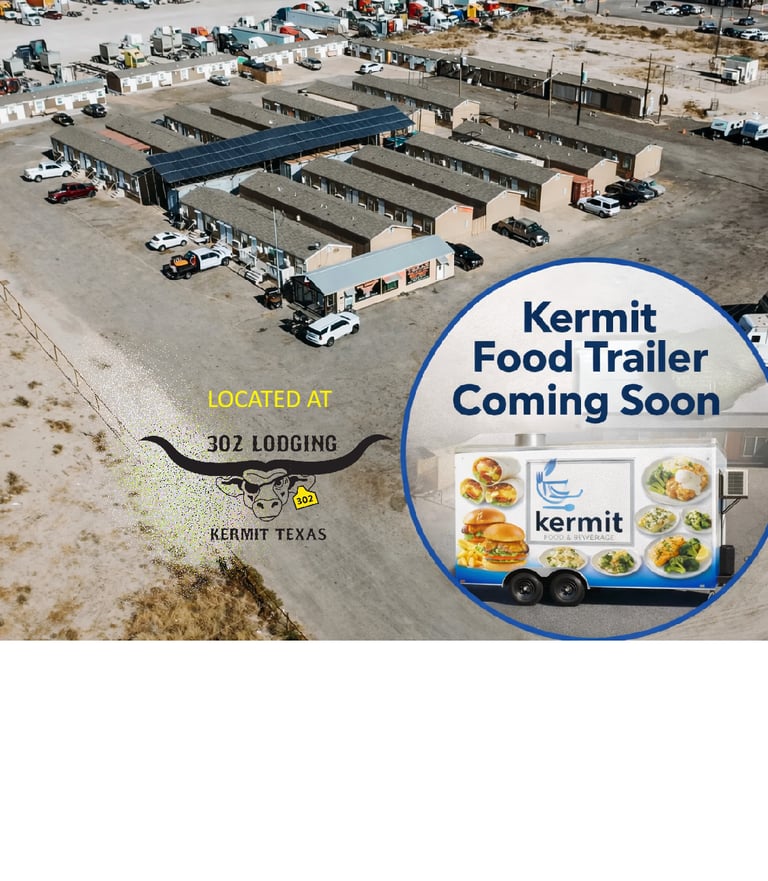 302 Lodging, Kermit Food Trailer, Kermit Food Truck, Food Establishment Kermit