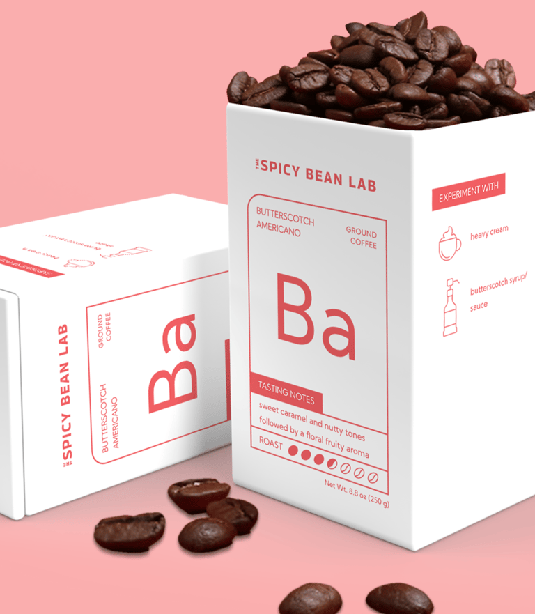 The Spicy Beans Lab's Butterscotch Americano single serve pour over coffee