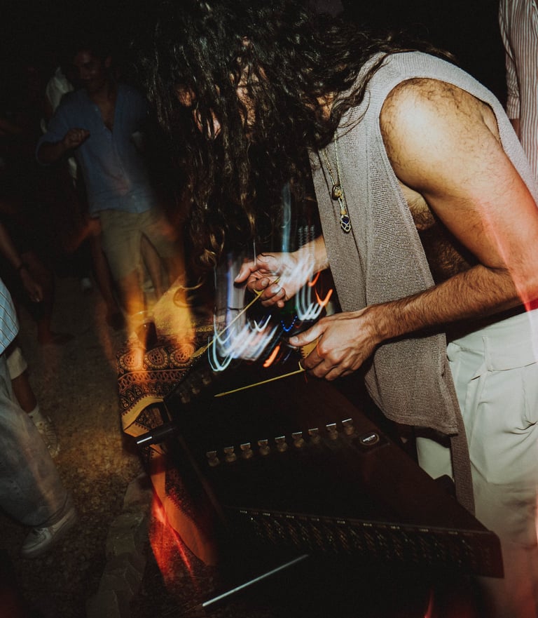 Libero Reina playing Persian Santoor into the party
