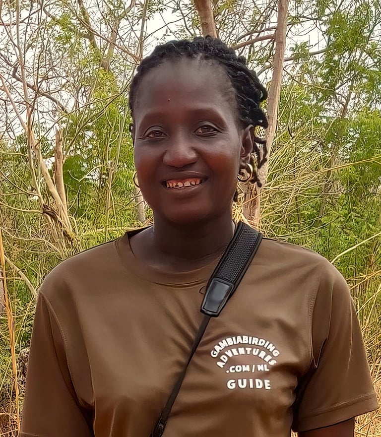 Professional bird guide Fatou in The Gambia.