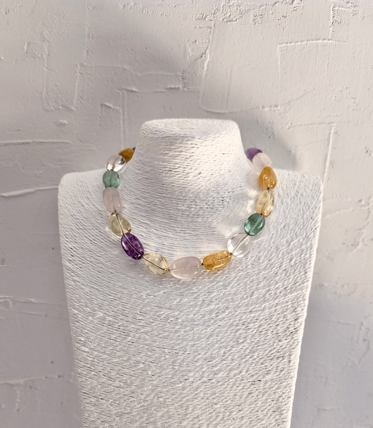 Collana Quarzi Colorati Ametista Citrino quarzo rosa cristallo di rocca Amalfi Gioielli