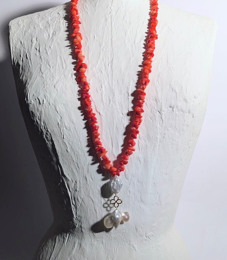 collana capri perle scaramazze e corallo 