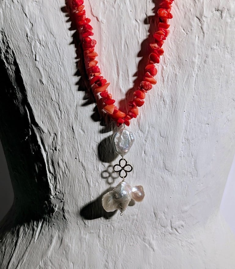 collana capri perle scaramazze e corallo