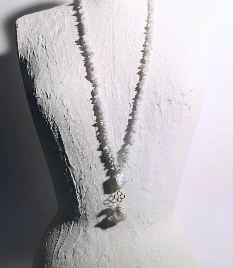 collana capri perle scaramazze e agata bianca 