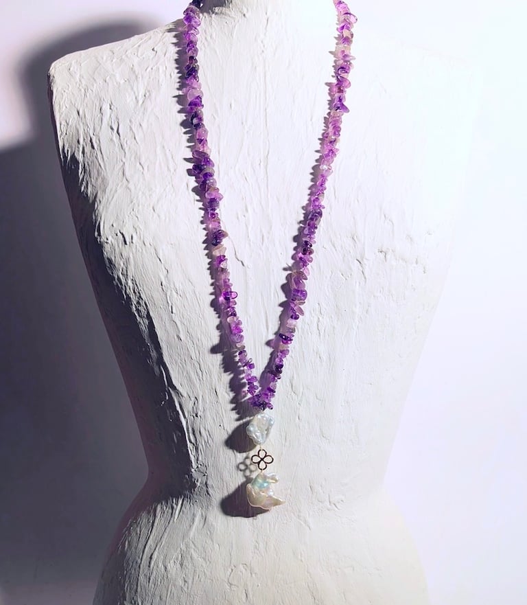 collana capri perle scaramazze e ametista