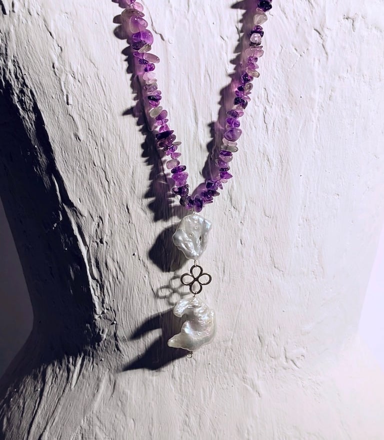 collana capri perle scaramazze e ametista