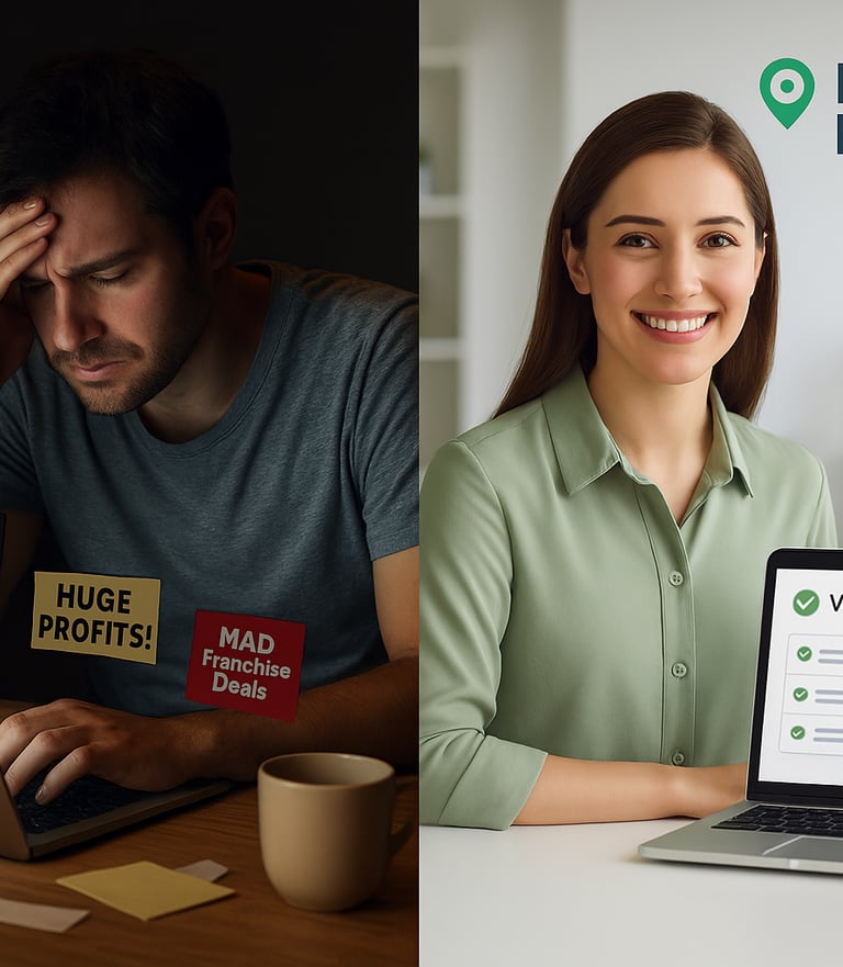 a man and woman sitting at a desk with a laptop