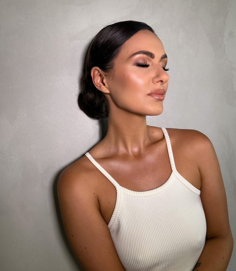 a woman with a white top and a white top