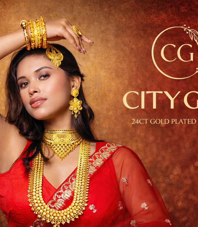 City Girl Jewellery - 6monthsguaraunteejewellery - 18 Carat Gold Plated - AD Collection Necklace Set