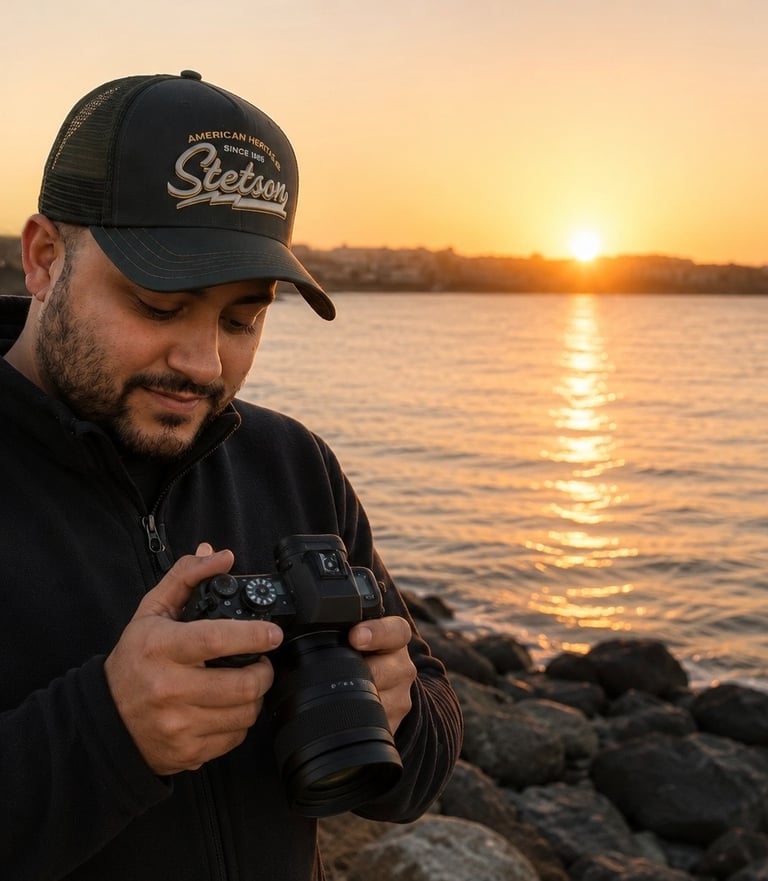 Image of Jamie Allyn reviewing a photo
