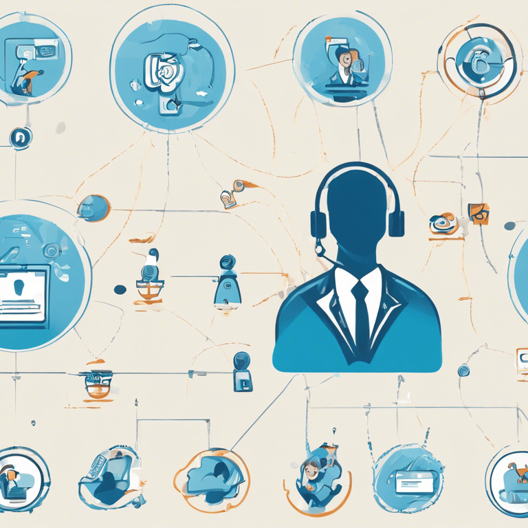 a man in a suit and tie with a headset