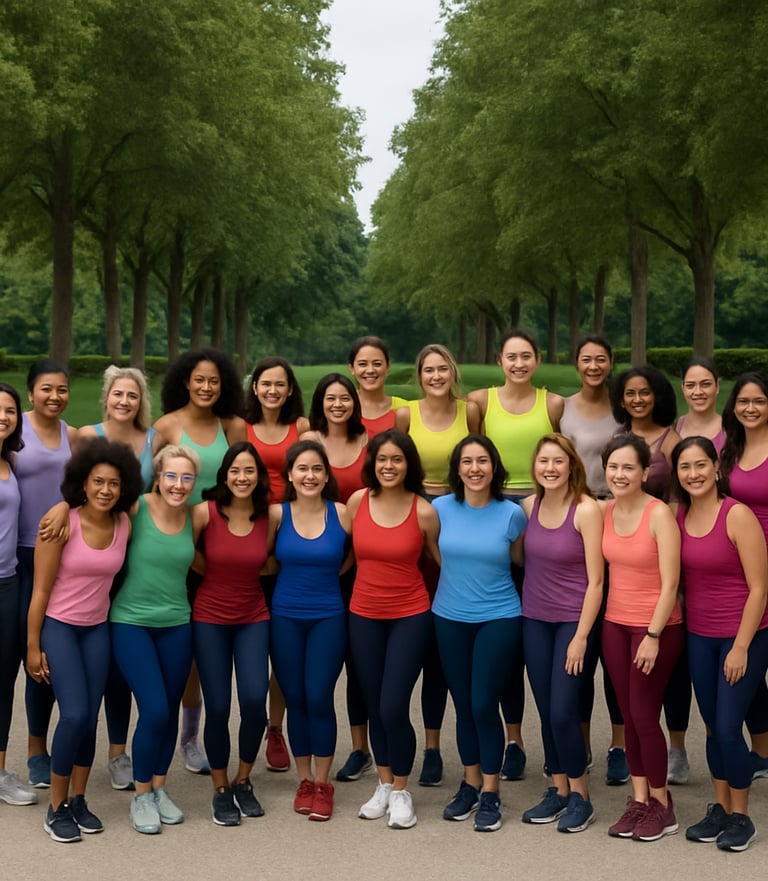 mulheres com roupas de atividade física abraçadas