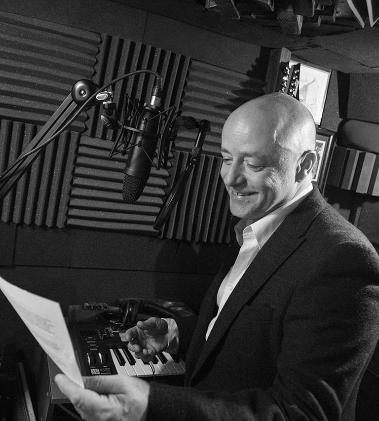 Drew in the studio