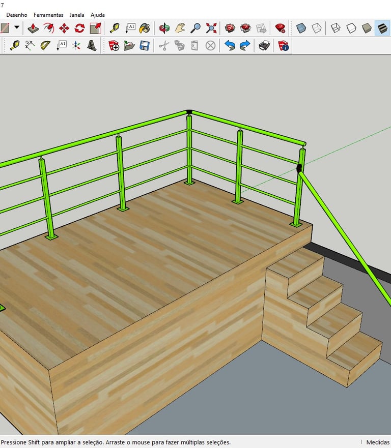 Projeto guarda-corpo com SketchUp