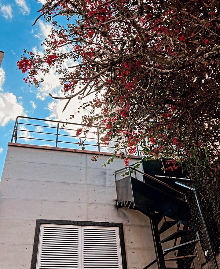 Escada de metal externa