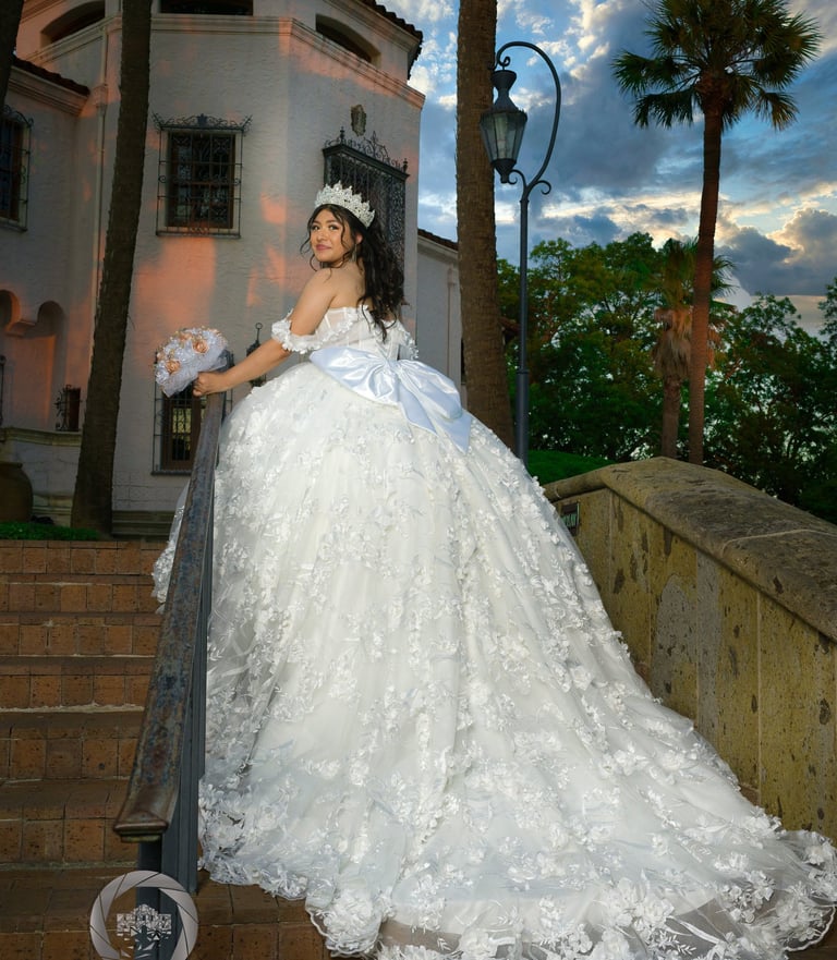 Model Wearing Alamo Bridal Dress, San Antonio,TX